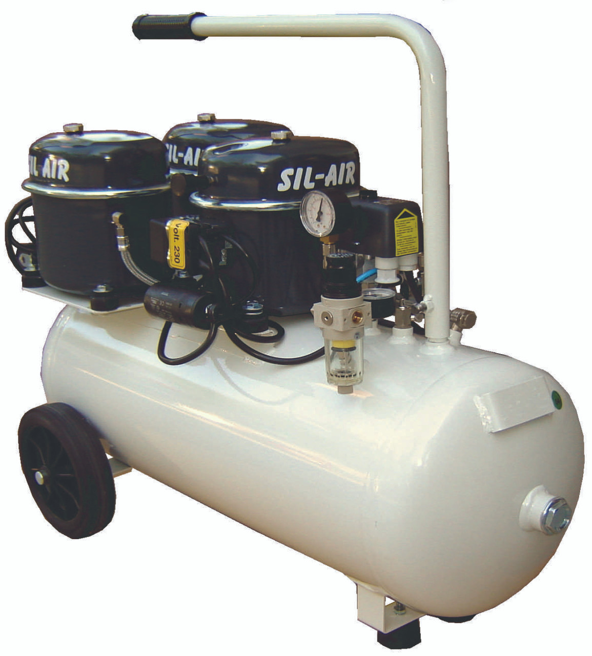 Sil-Air 150-50 3 x 1/2 HP Single Phase 13 Gallon Silent Air Compressor by  Silentaire Technologies - 220 Volt